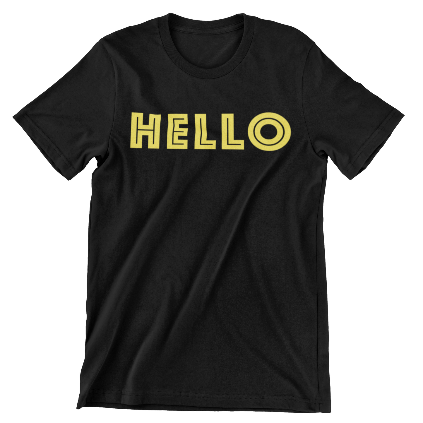 "HELLO" Adult Unisex Black Shirt