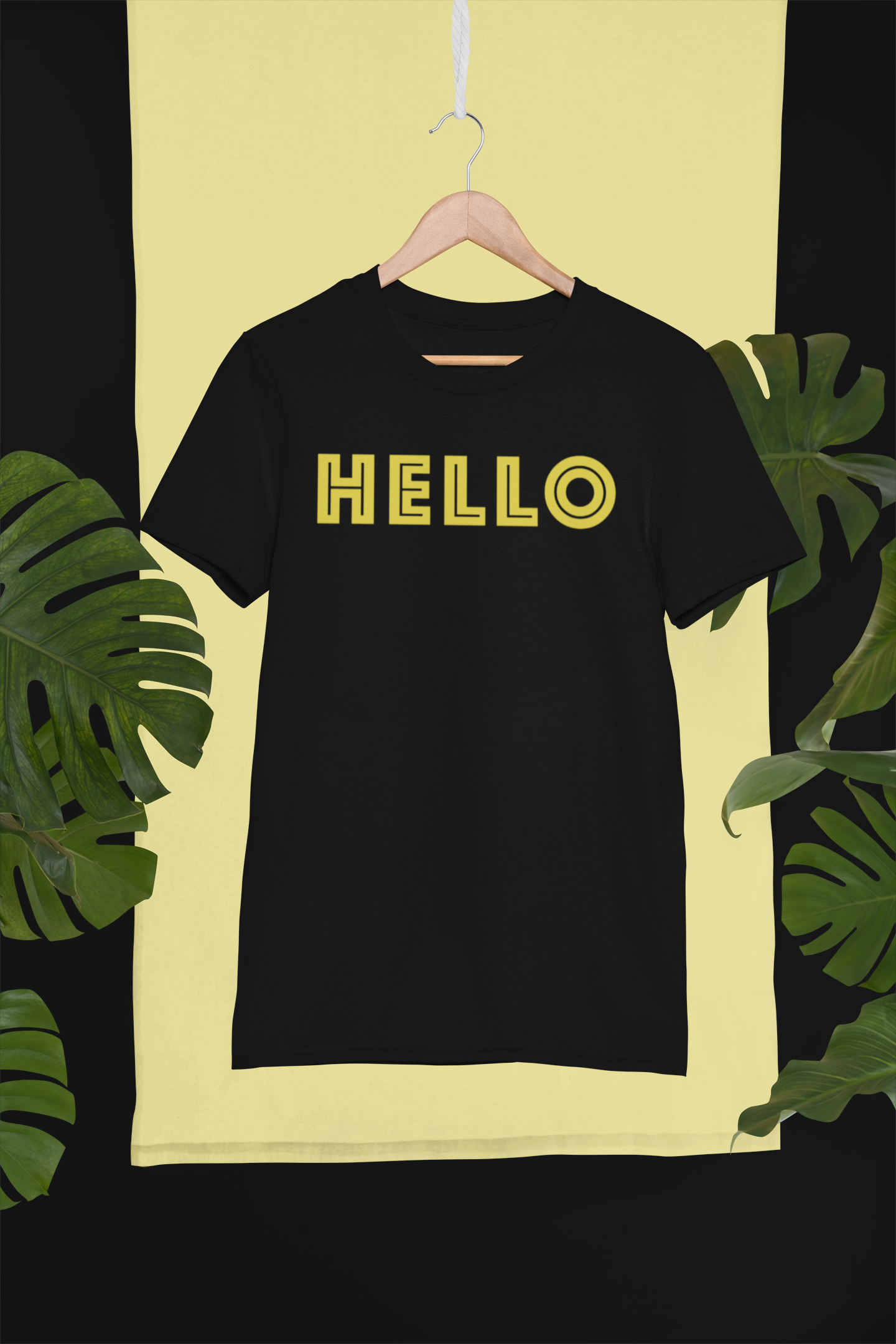 "HELLO" Adult Unisex Black Shirt